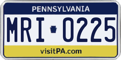 PA license plate MRI0225