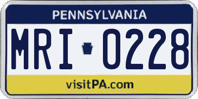 PA license plate MRI0228