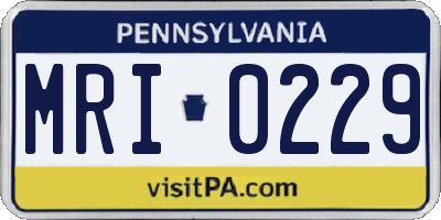 PA license plate MRI0229