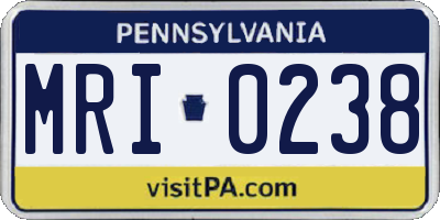 PA license plate MRI0238