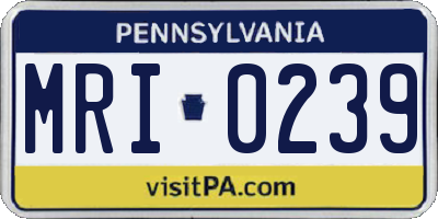 PA license plate MRI0239