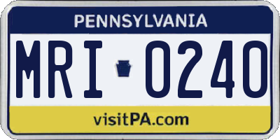 PA license plate MRI0240