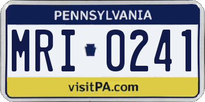 PA license plate MRI0241