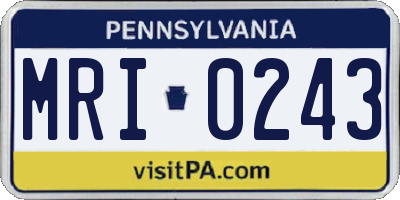 PA license plate MRI0243