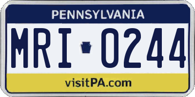PA license plate MRI0244