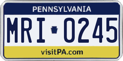 PA license plate MRI0245