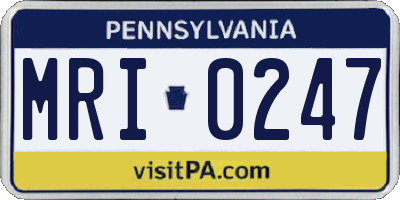 PA license plate MRI0247