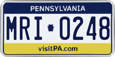 PA license plate MRI0248