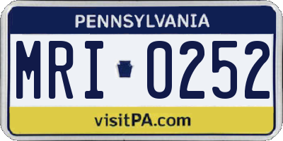PA license plate MRI0252
