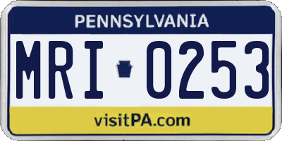 PA license plate MRI0253