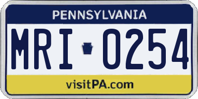 PA license plate MRI0254