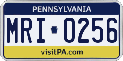 PA license plate MRI0256