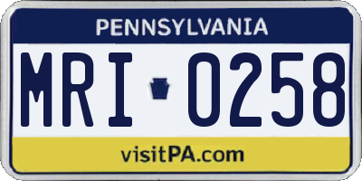 PA license plate MRI0258