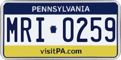 PA license plate MRI0259