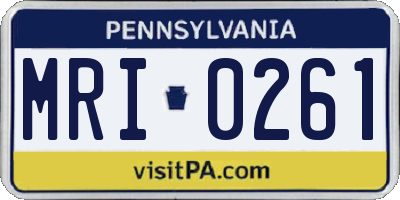 PA license plate MRI0261