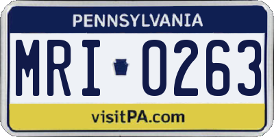 PA license plate MRI0263