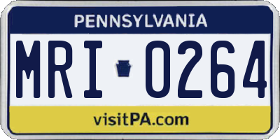 PA license plate MRI0264