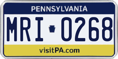 PA license plate MRI0268