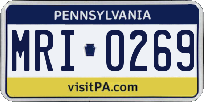 PA license plate MRI0269