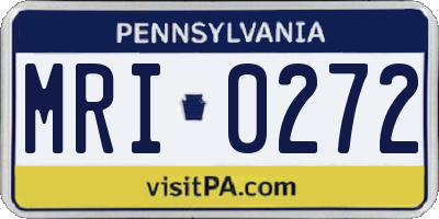PA license plate MRI0272