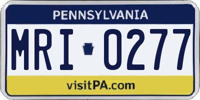 PA license plate MRI0277