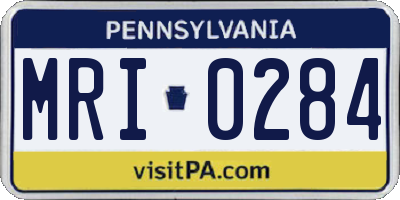 PA license plate MRI0284