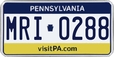 PA license plate MRI0288