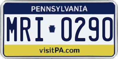 PA license plate MRI0290