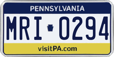 PA license plate MRI0294