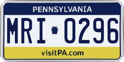 PA license plate MRI0296