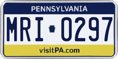 PA license plate MRI0297