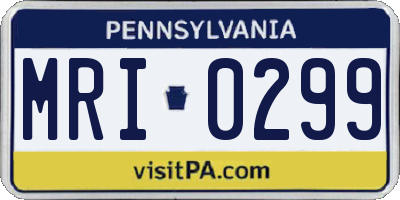 PA license plate MRI0299