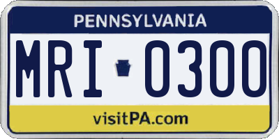 PA license plate MRI0300