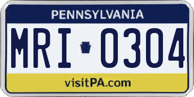 PA license plate MRI0304