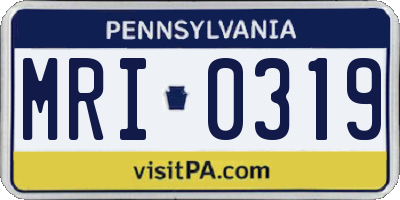 PA license plate MRI0319