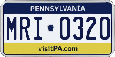 PA license plate MRI0320