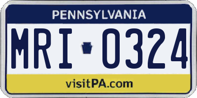 PA license plate MRI0324