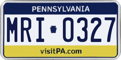 PA license plate MRI0327