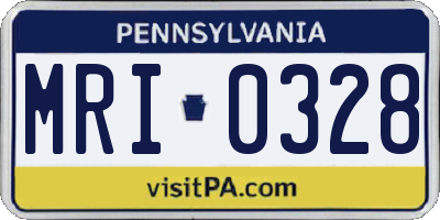 PA license plate MRI0328