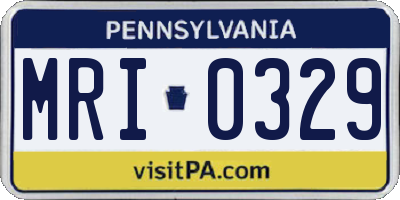 PA license plate MRI0329