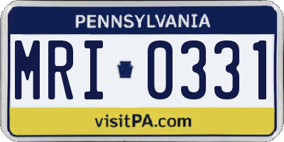 PA license plate MRI0331
