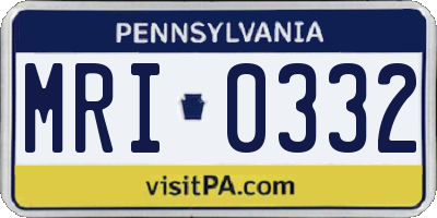 PA license plate MRI0332