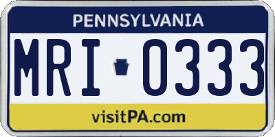 PA license plate MRI0333