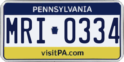 PA license plate MRI0334