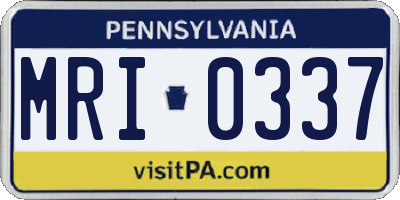 PA license plate MRI0337
