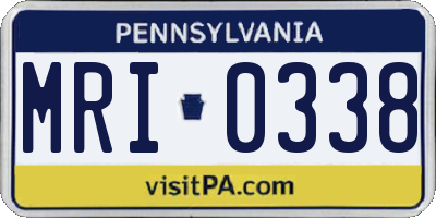 PA license plate MRI0338