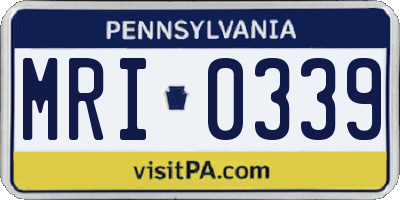 PA license plate MRI0339
