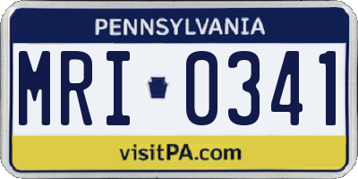 PA license plate MRI0341