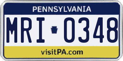 PA license plate MRI0348