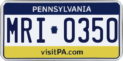 PA license plate MRI0350